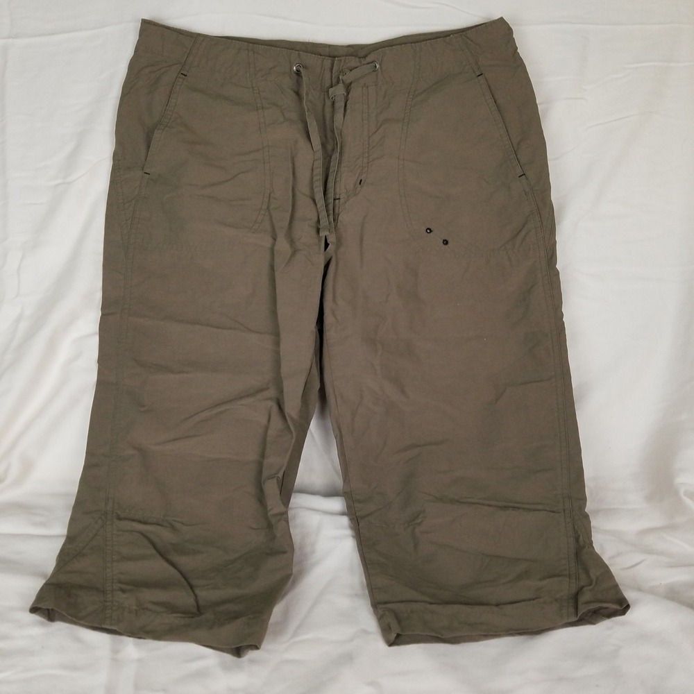 Columbia Capri Pants Womens Medium Brown Excellent Drawstring Hiking Cropped 107